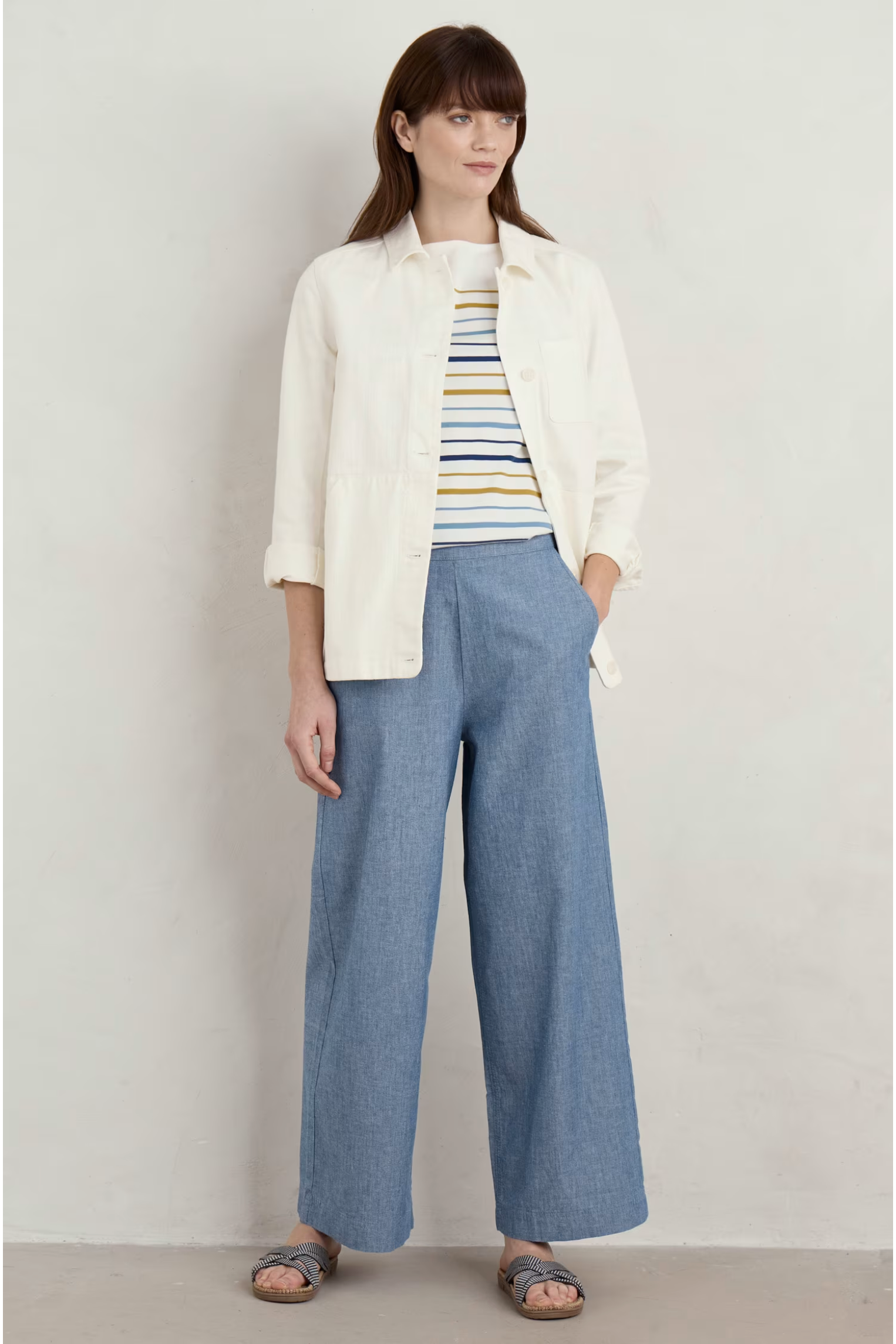 Seasalt Calluna Trousers in Mid Wash Cross Hatch