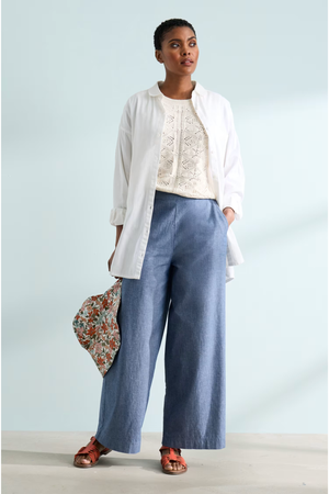 Seasalt Calluna Trousers in Mid Wash Cross Hatch