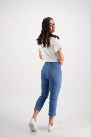 Vassalli Skinny Leg 7/8 Pull On in Light Denim