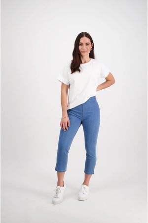 Vassalli Skinny Leg 7/8 Pull On in Light Denim