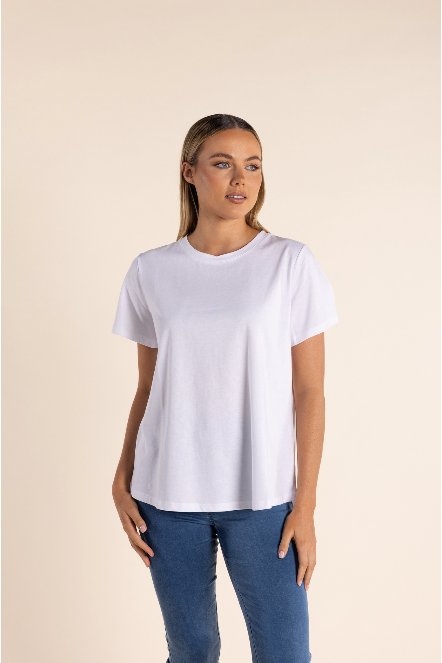 Two T's Crew Top in White