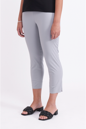 Foil Fuss Free Taper Capri Trapeze Pant in Nickle