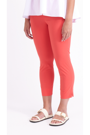 Foil Fuss Free Taper Capri Trapeze Pant in Papaya