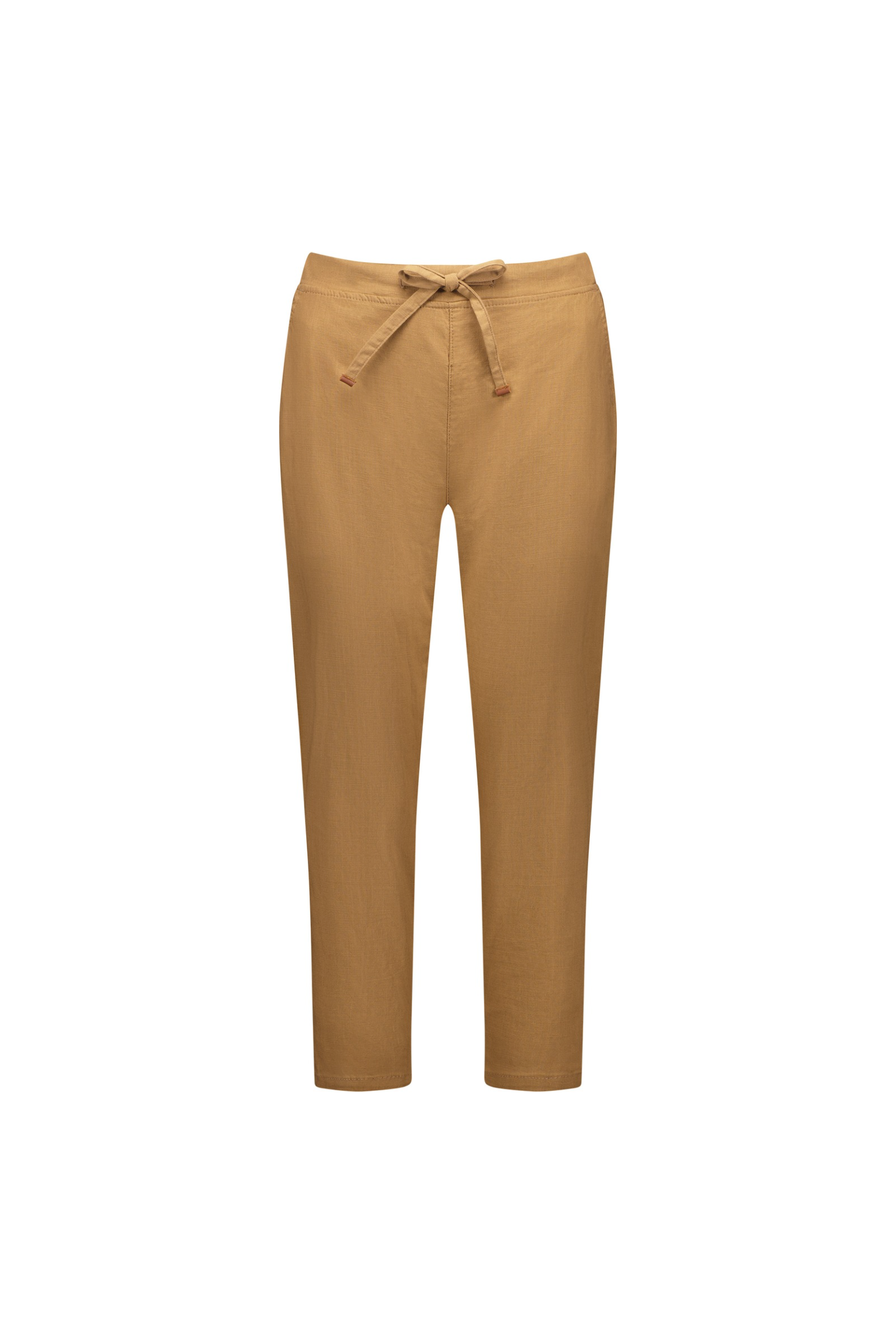 Vassalli 7/8 Length Skinny Leg Elastic Waist Pant in Caramel