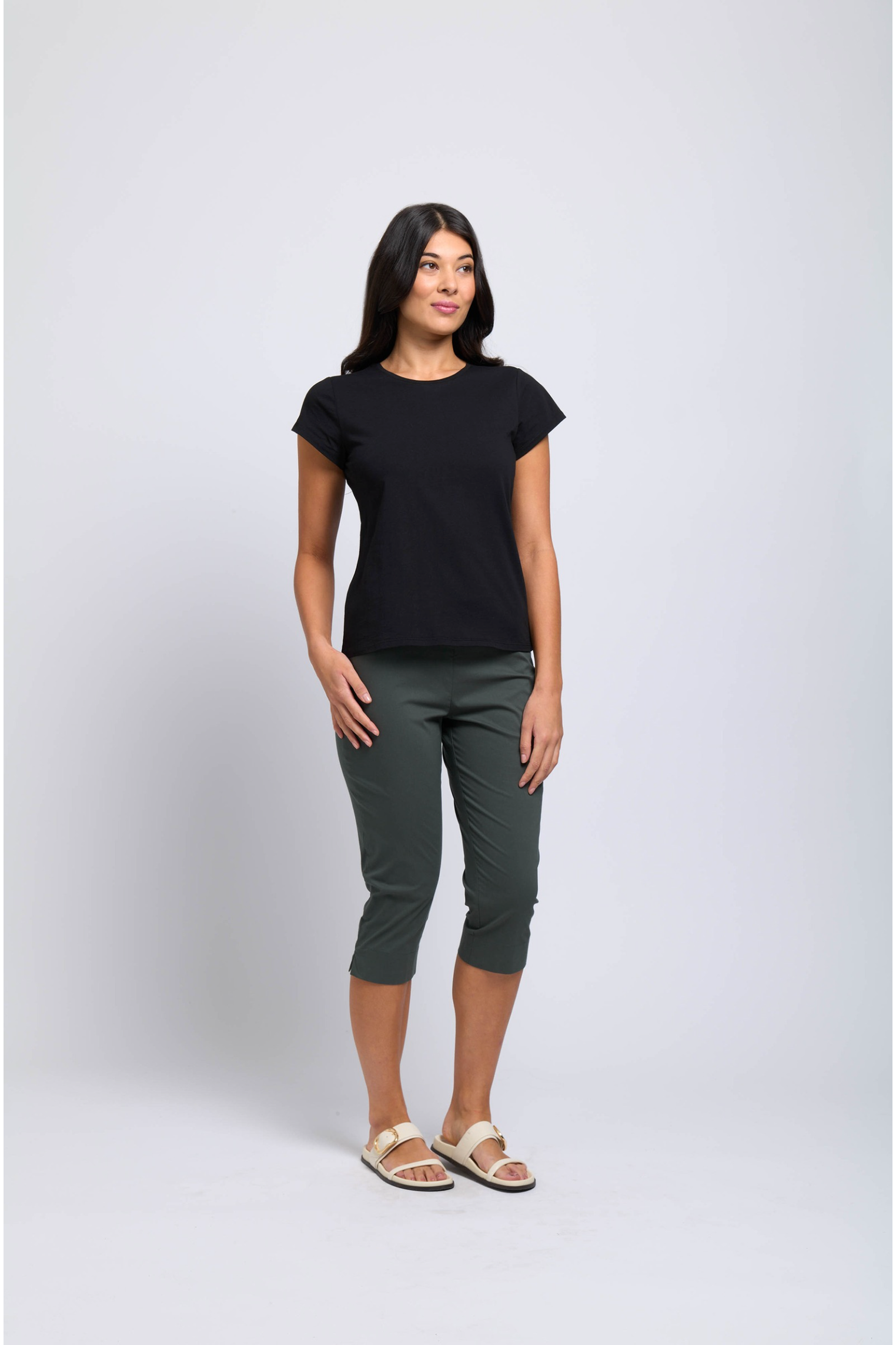 Foil Split ENZ Trapeze Pant in Viridian