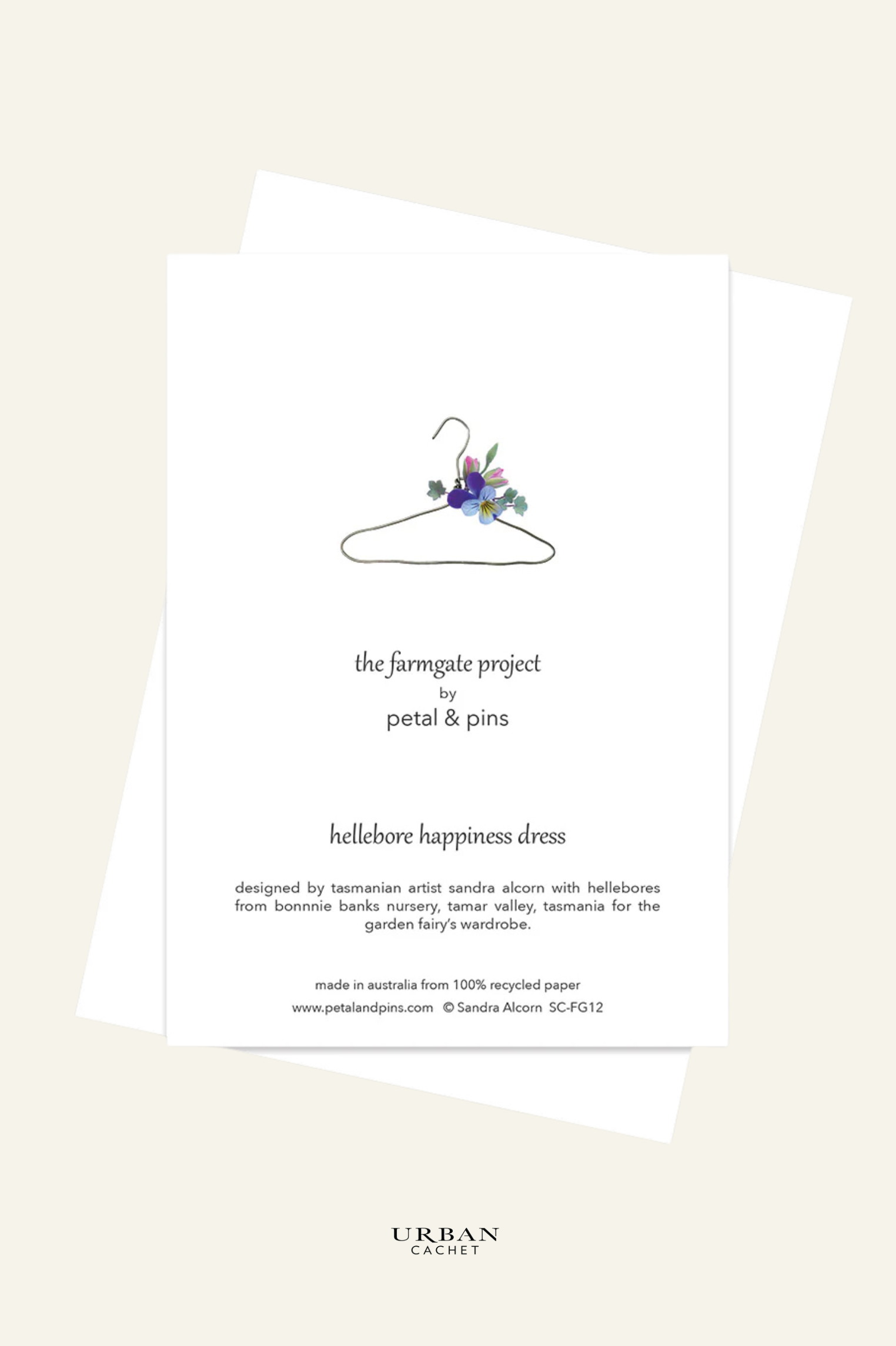 petal & pins hellebore happiness dress greeting card