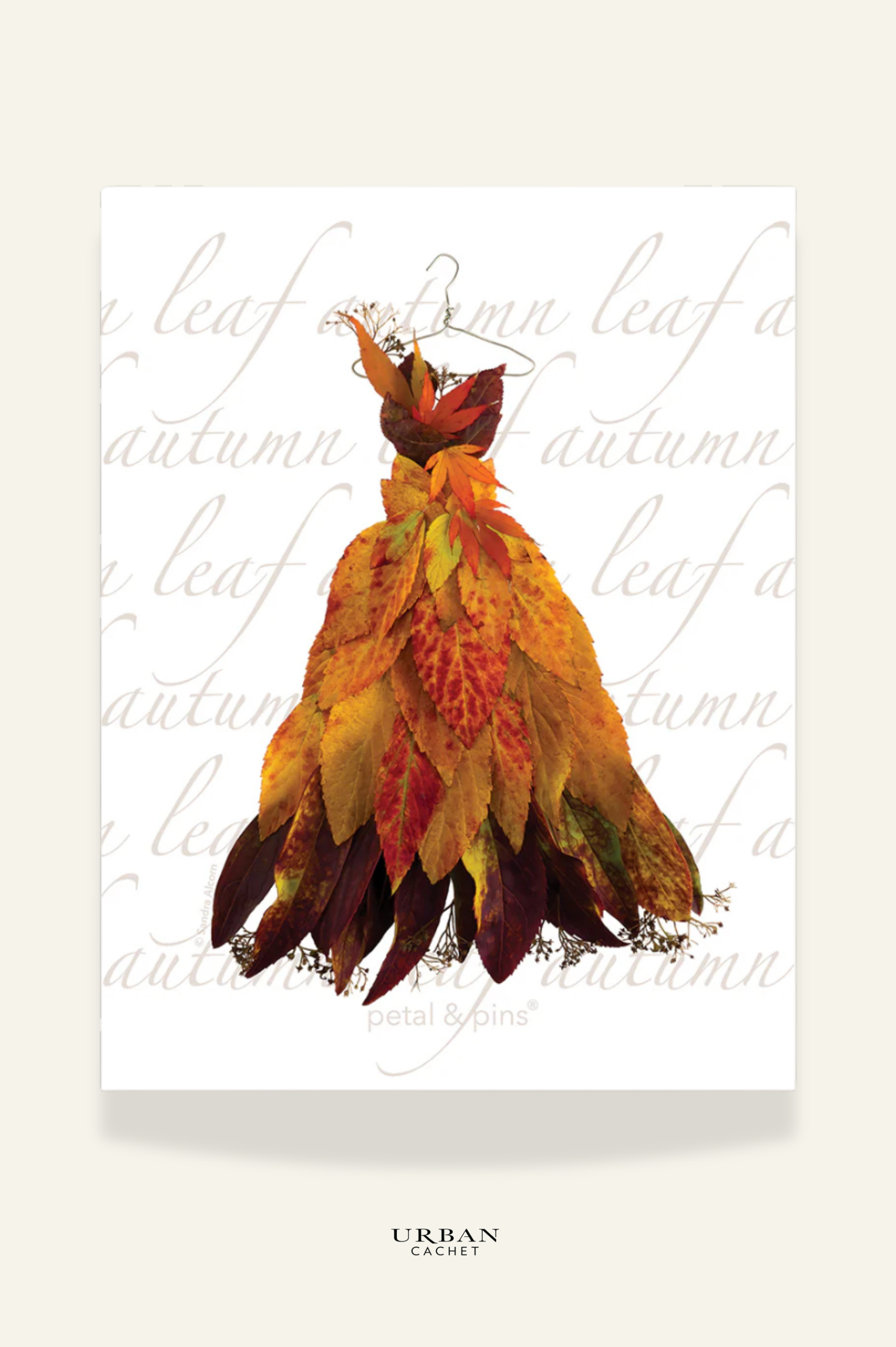petal & pins Autumn leaf dress tea towel