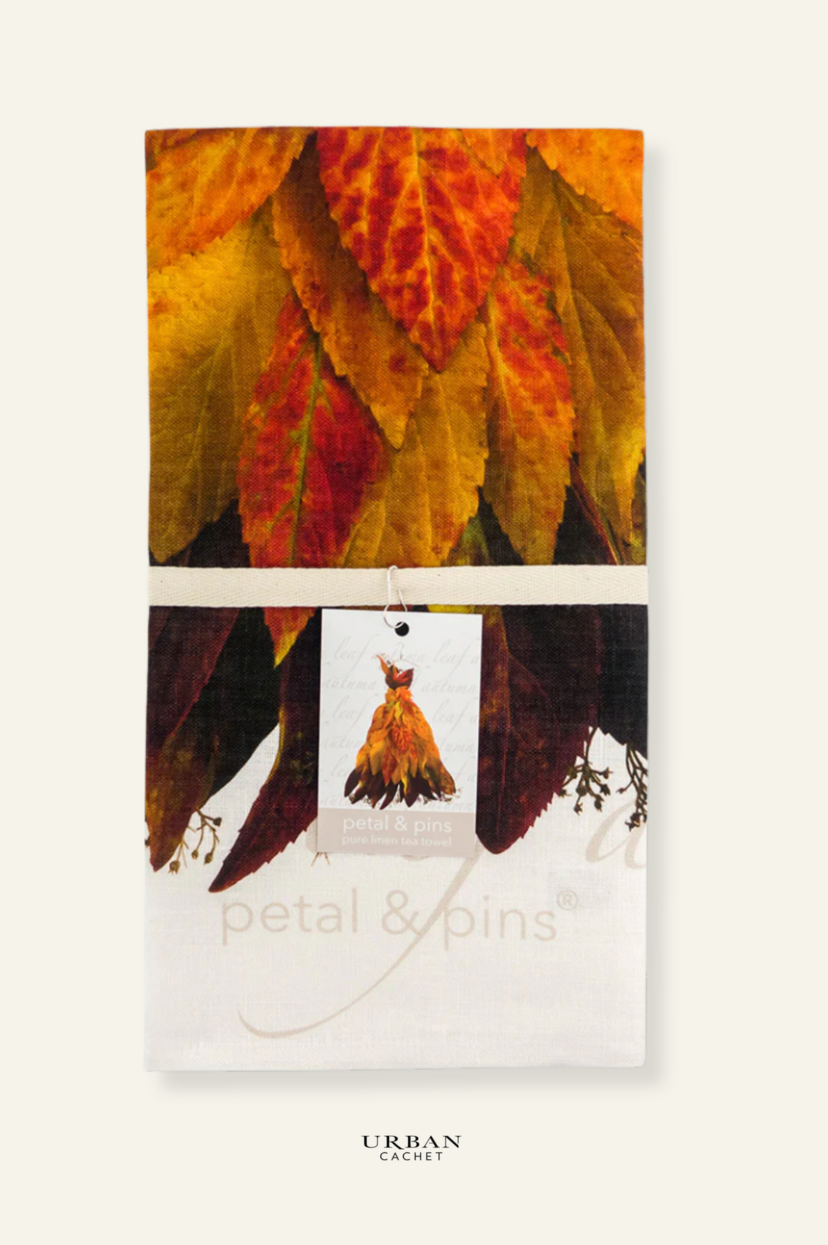 petal & pins Autumn leaf dress tea towel