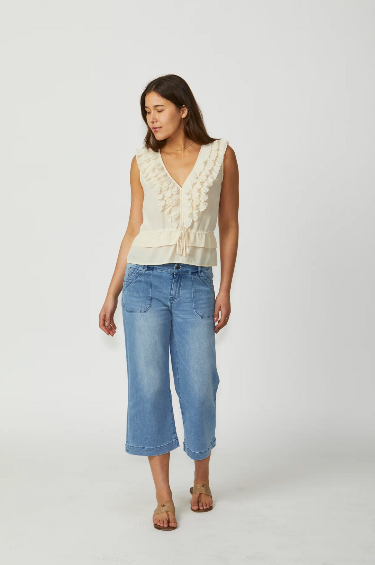 New London Jeans Dorset Wide Leg Kulot Jean in Denim