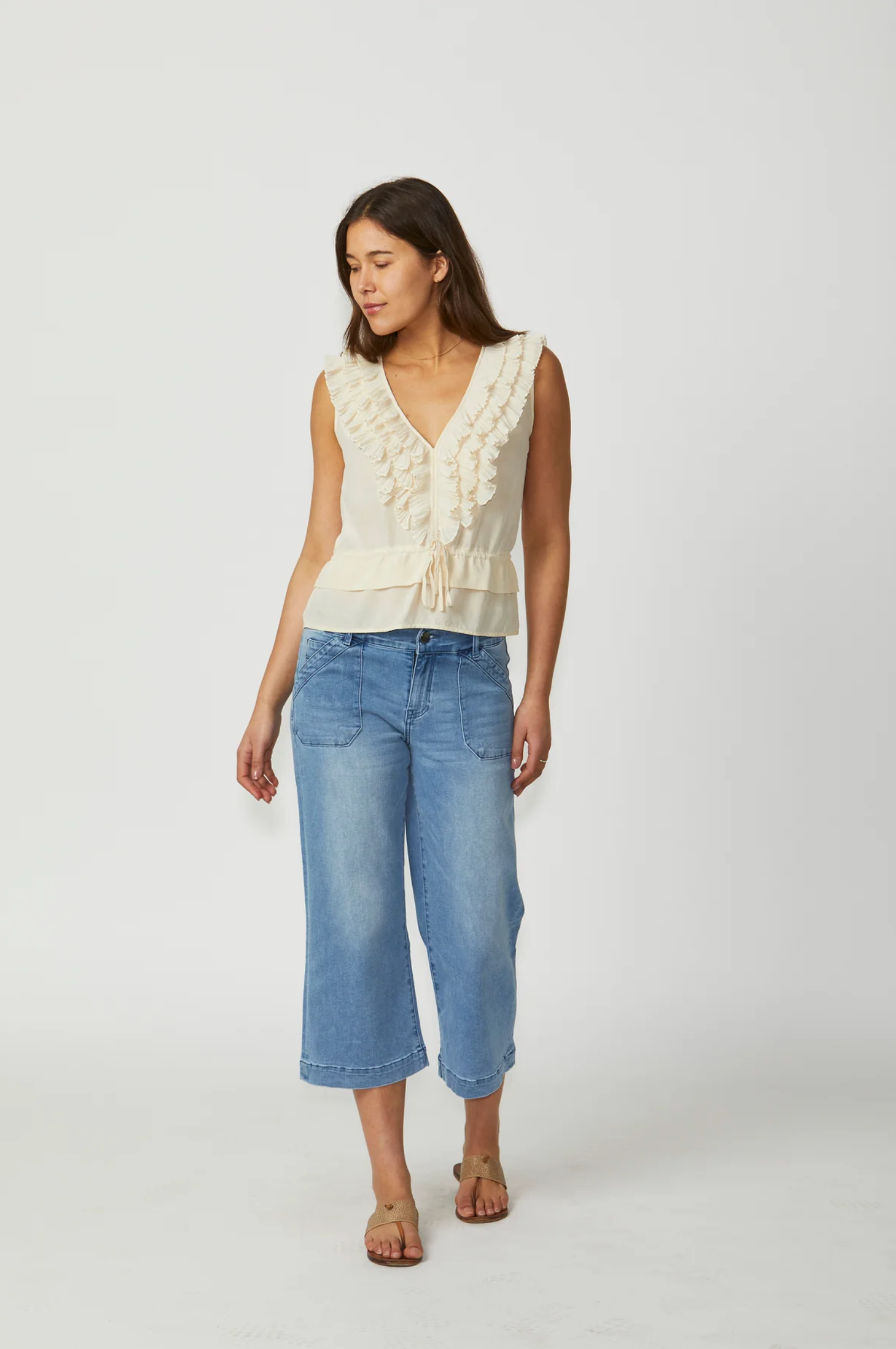 New London Jeans Dorset Wide Leg Kulot Jean in Denim