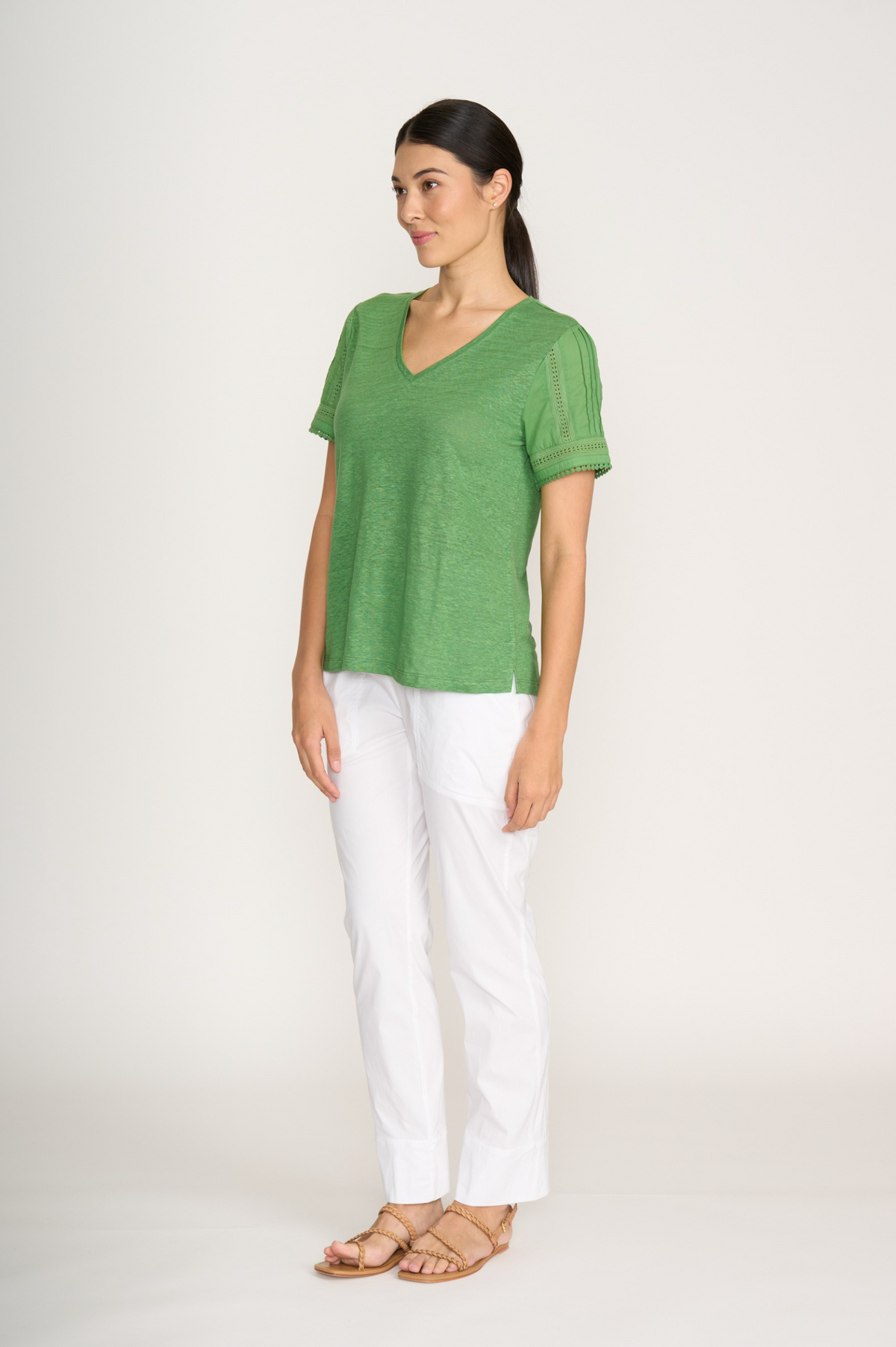 Foil Gemini Trapeze Pant in White