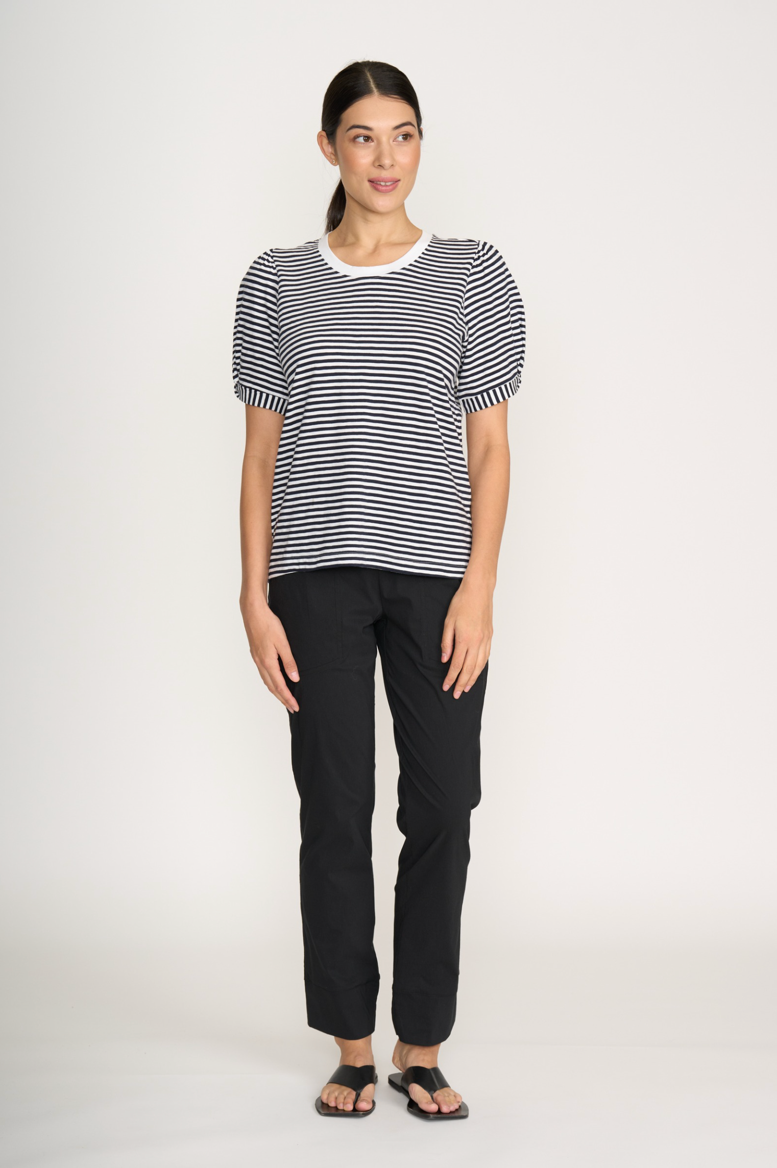 Foil Gemini Trapeze Pant in Black