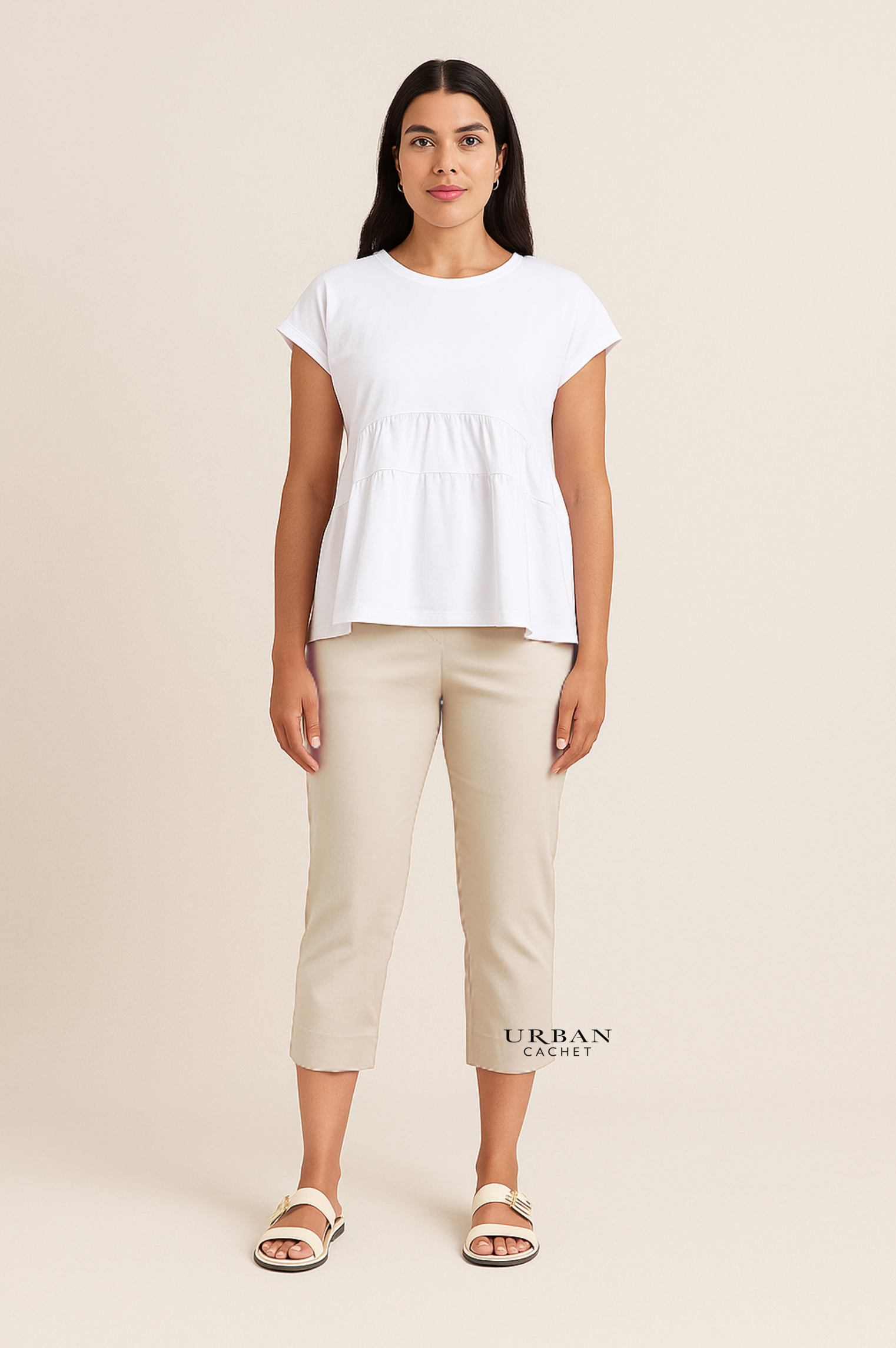 Foil Split ENZ Trapez Pant in Sand