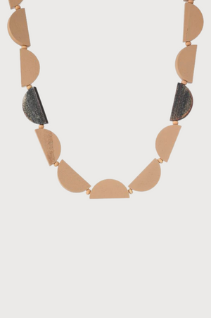 Enhance Accessories Crescent Necklace in Natural