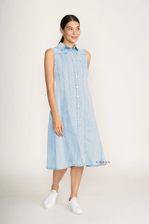 Foil Jean-Eration Dress in Bleach Wash