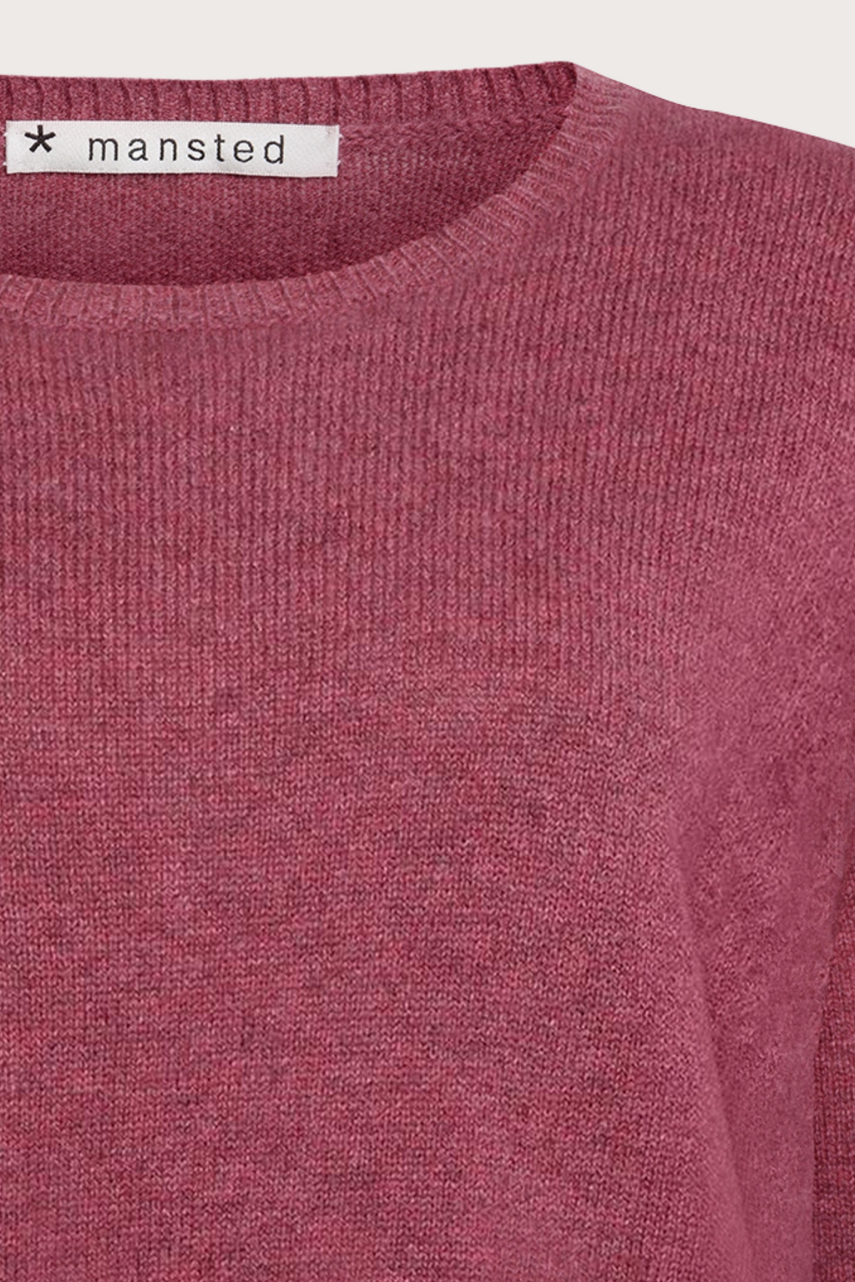 Mansted Denmark Minoa Lambswool Crew Link Trim in Soft Pink
