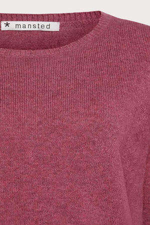 Mansted Denmark Minoa Lambswool Crew Link Trim in Soft Pink