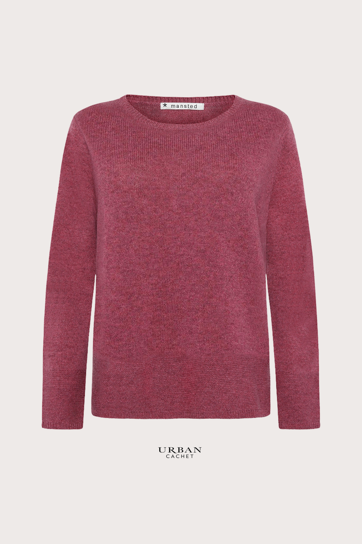 Mansted Denmark Minoa Lambswool Crew Link Trim in Soft Pink