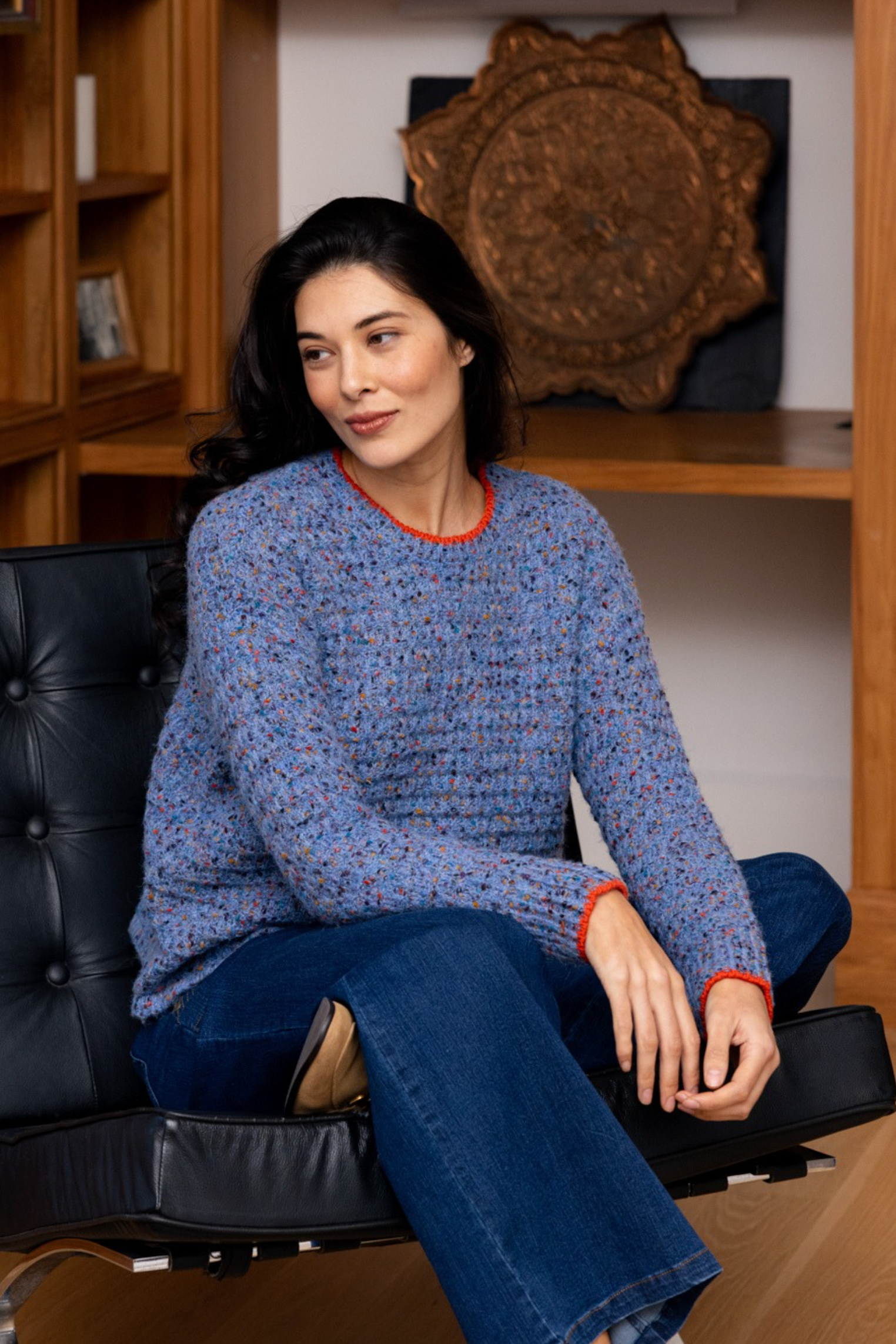Foil Tip Of Greatness Sweater in Blue Aura
