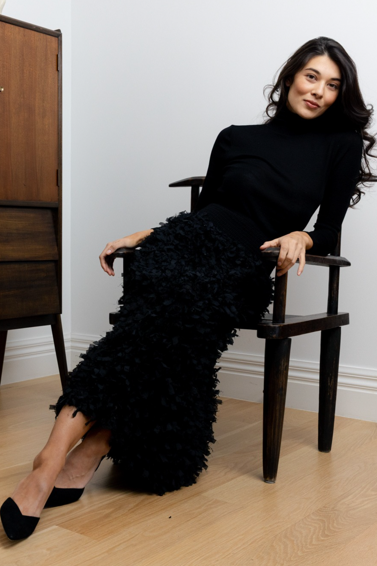 Foil Cygnet-ure Skirt in Black