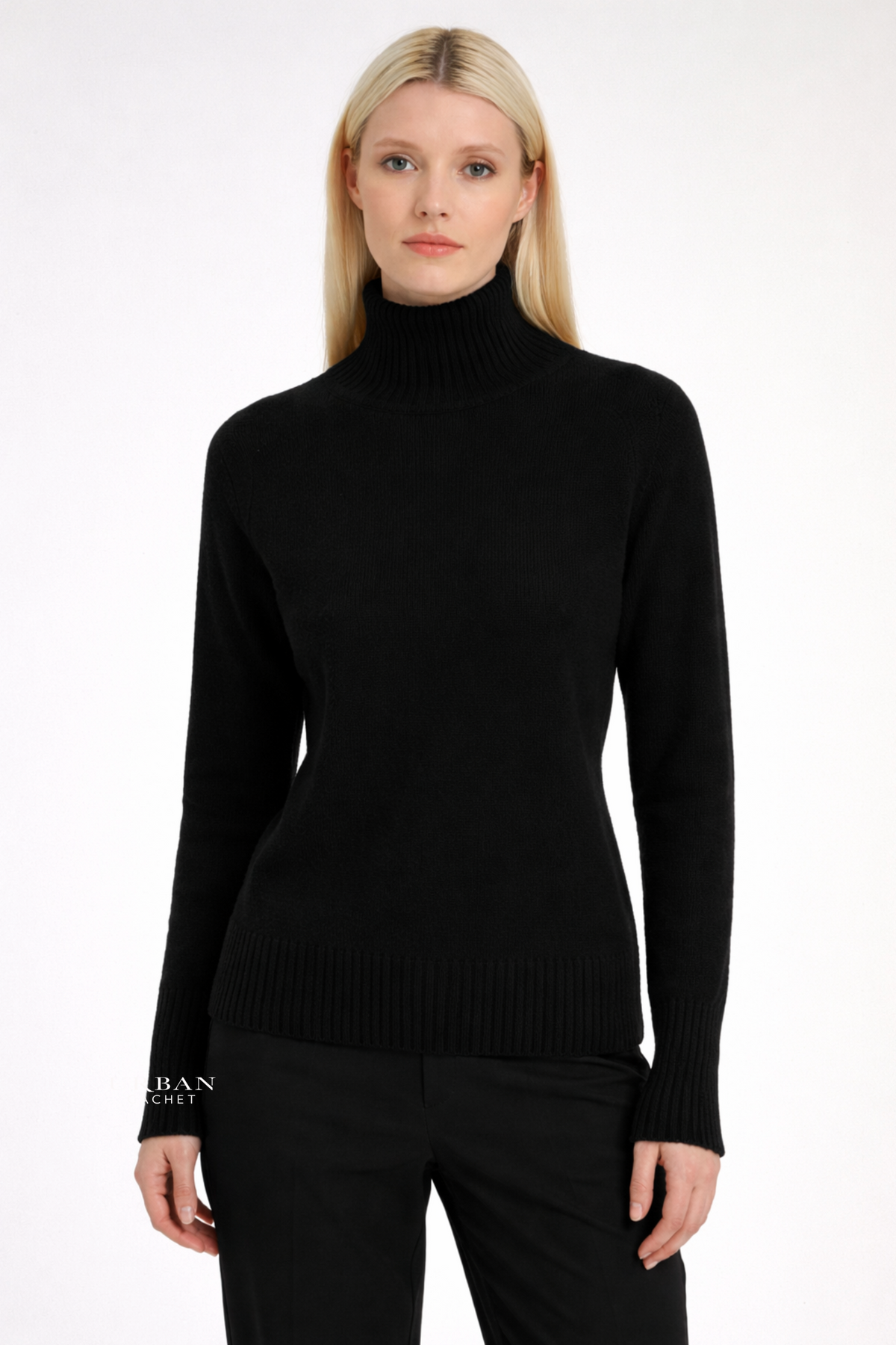 Stitch + Story Wool Funnel knit in Black