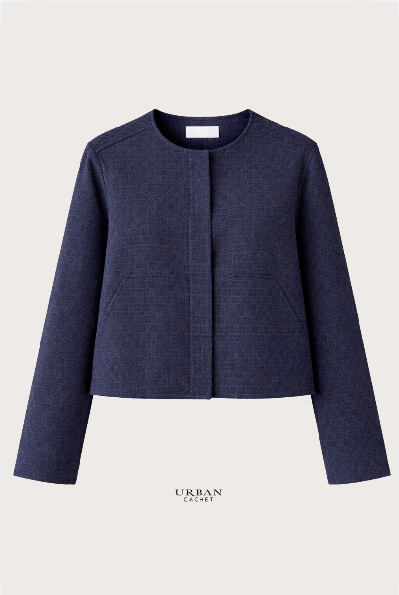 Foil Soft Cinch Jacket in Checkerboard