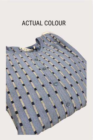 Mansted Denmark Pepper Morse Code Cardigan in Blue