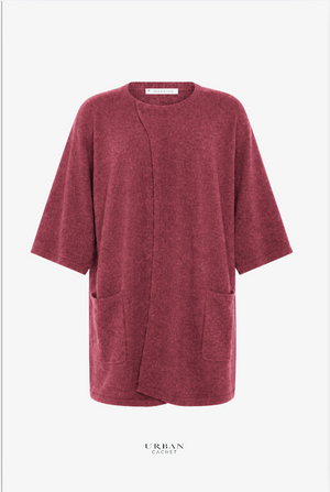 Mansted Denmark Harmony Yak Blend Clutch Coatigan in Ruby