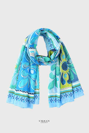 Enhance Accessories Freeme Blue Scarf 100% Cotton