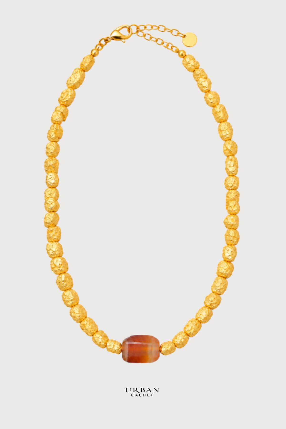 BIASA Accessories Pennybrown Crush Gold Topaz Brown Stone Necklace