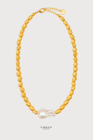 BIASA Accessories Robbie Crush Gold Baroque Pearl Necklace