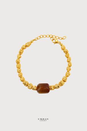 BIASA Accessories Piperbrown Crushed Gold and Brown Topaz Stone Bracelet
