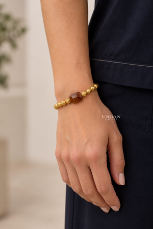 BIASA Accessories Piperbrown Crushed Gold and Brown Topaz Stone Bracelet