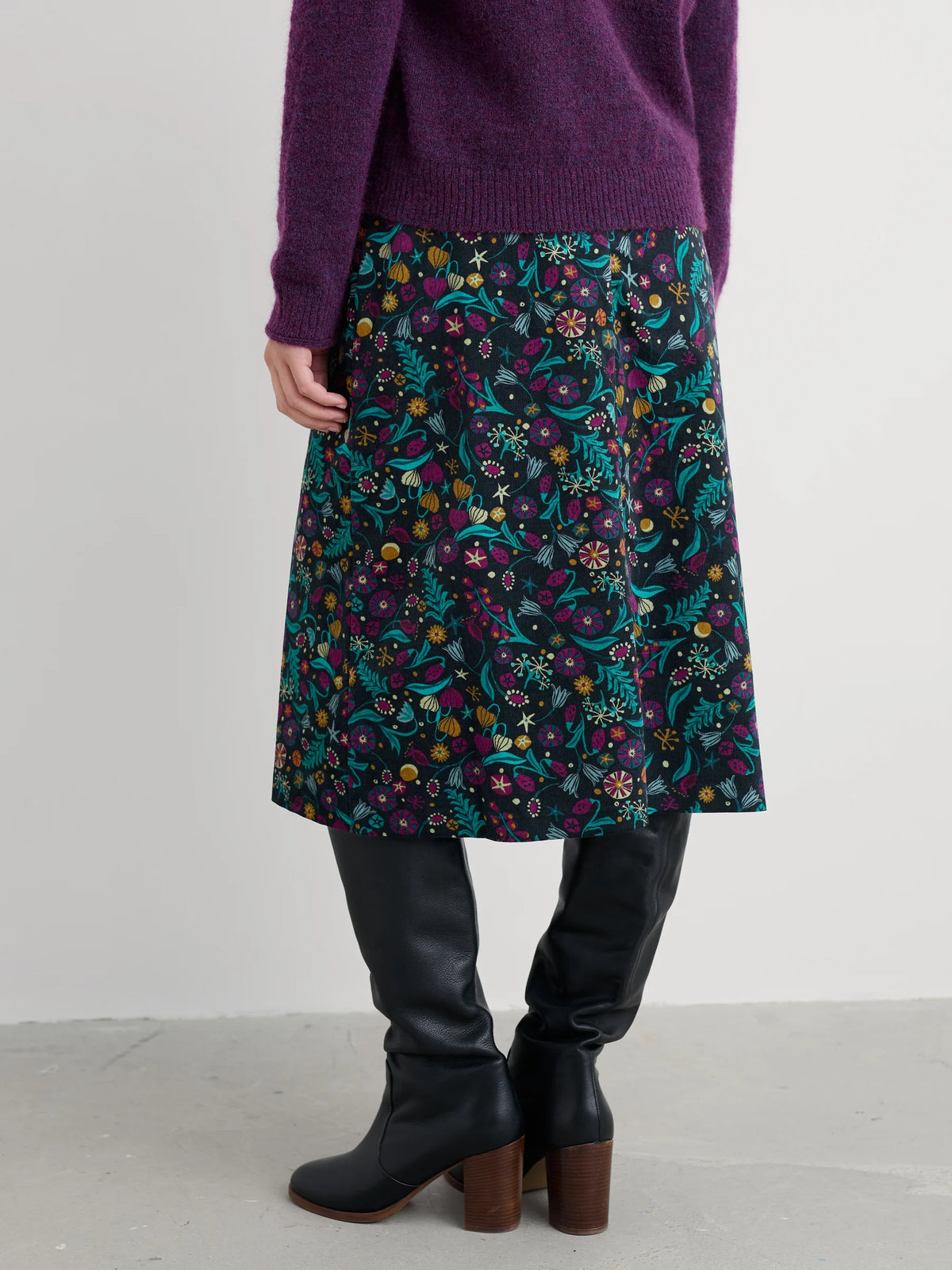 Seasalt Cornwall Forest View Skirt in Illuminated Garden Onyx