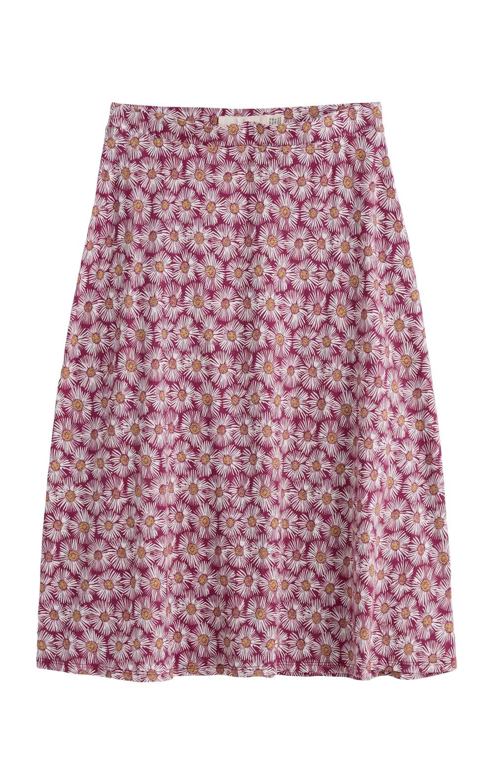 Seasalt Cornwall Rose Skirt Calf in Painted Asters Dark Freesia