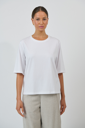 Naturals by O & J Cotton Tee Top in White