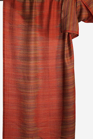 Tradition Textiles 100% Merino Wool Woven Zigzag in Rust Red Scarf