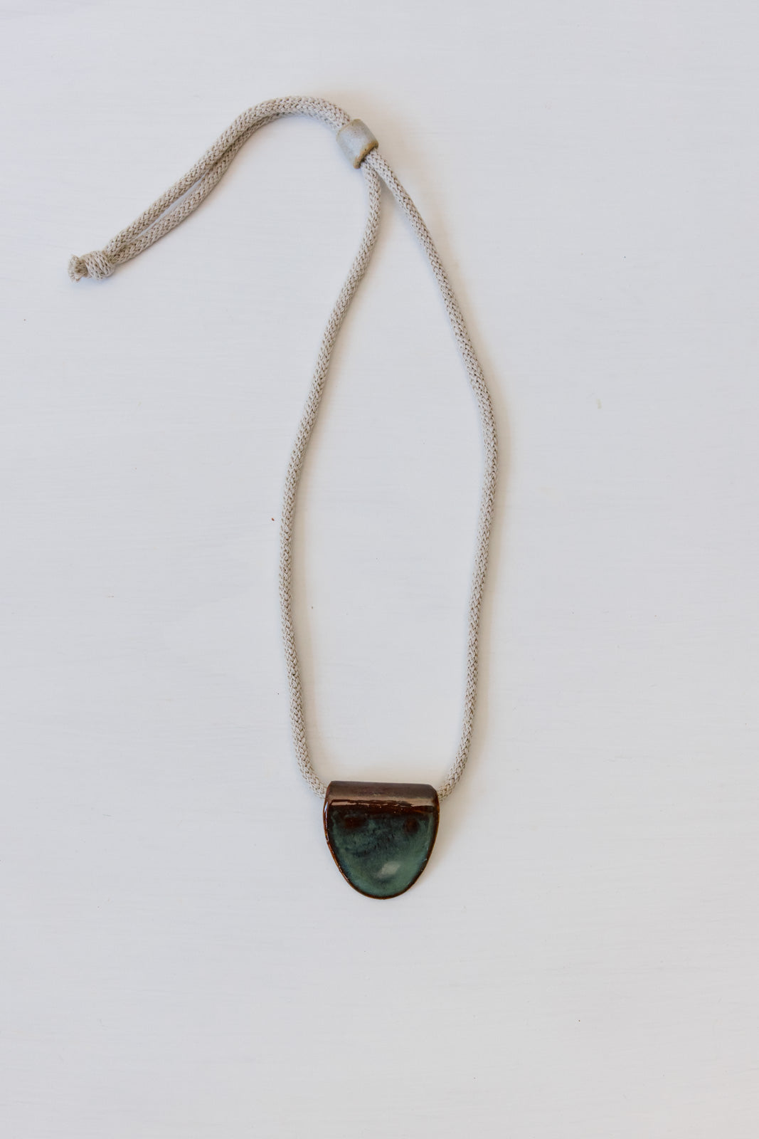 Woodfolk Natural Accessories Forest Half Oval Ceramic Necklace