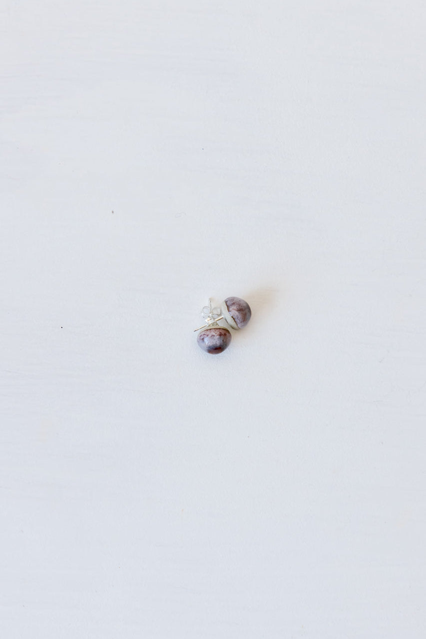 Woodfolk Natural Accessories Acorn Studs in Mulberry