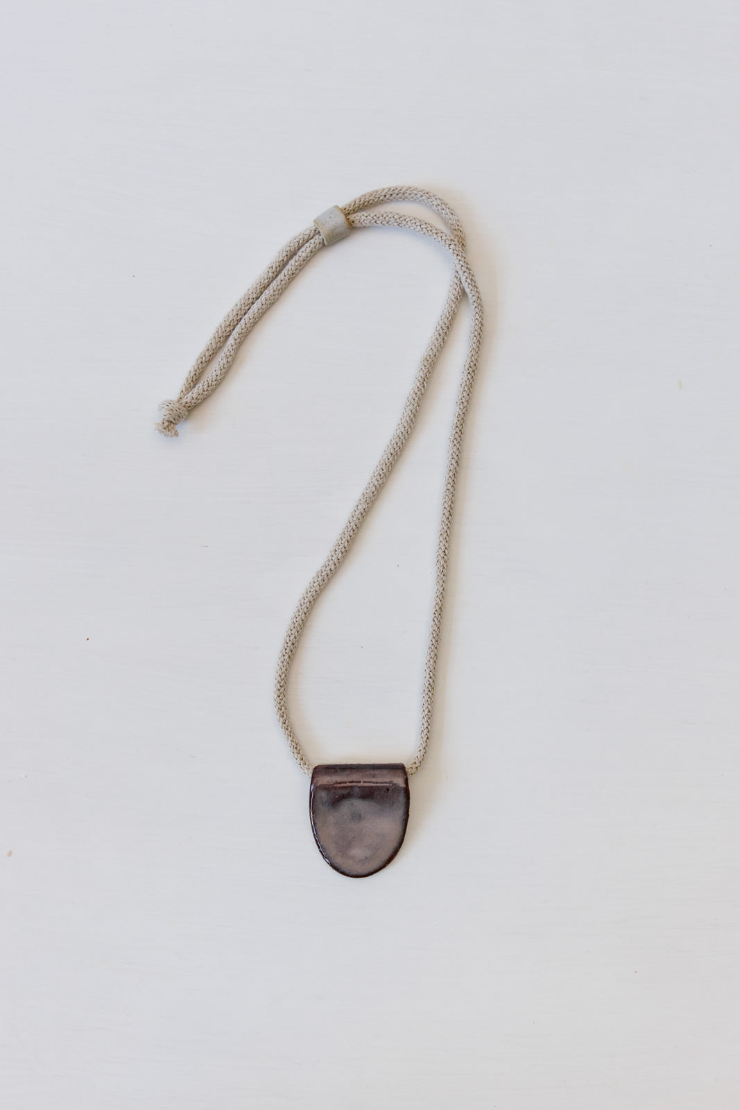 Woodfolk Natural Accessories Mulberry Half Oval Ceramic Necklace