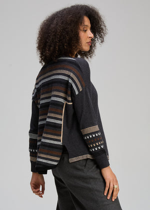 Zaket and Plover Textured Swing Jumper in Charcoal