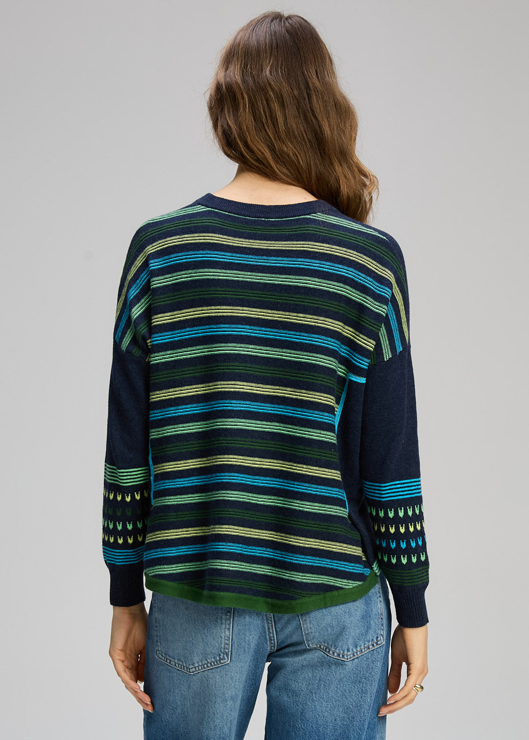 Zaket and Plover Textured Swing Jumper in Dark Denim
