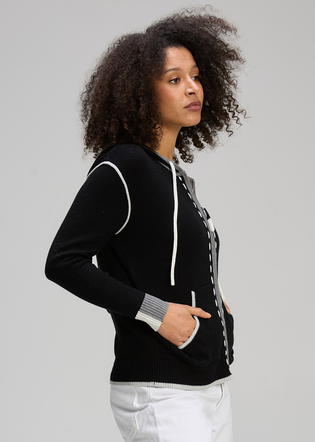 Zaket and Plover Threaded Hoodie in Black