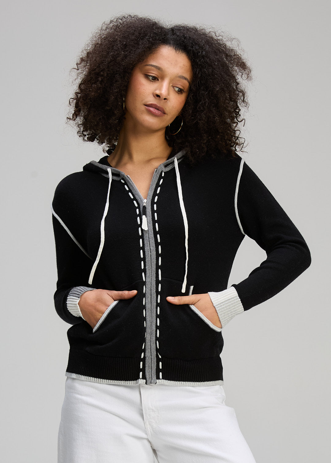 Zaket and Plover Threaded Hoodie in Black