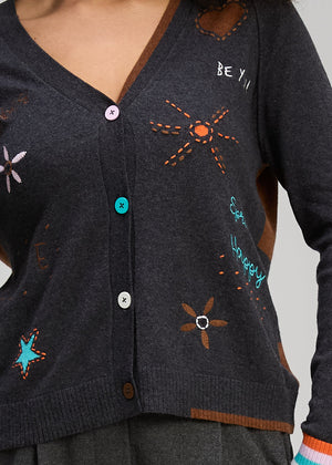 Zaket and Plover Good Energy Cardi in Charcoal