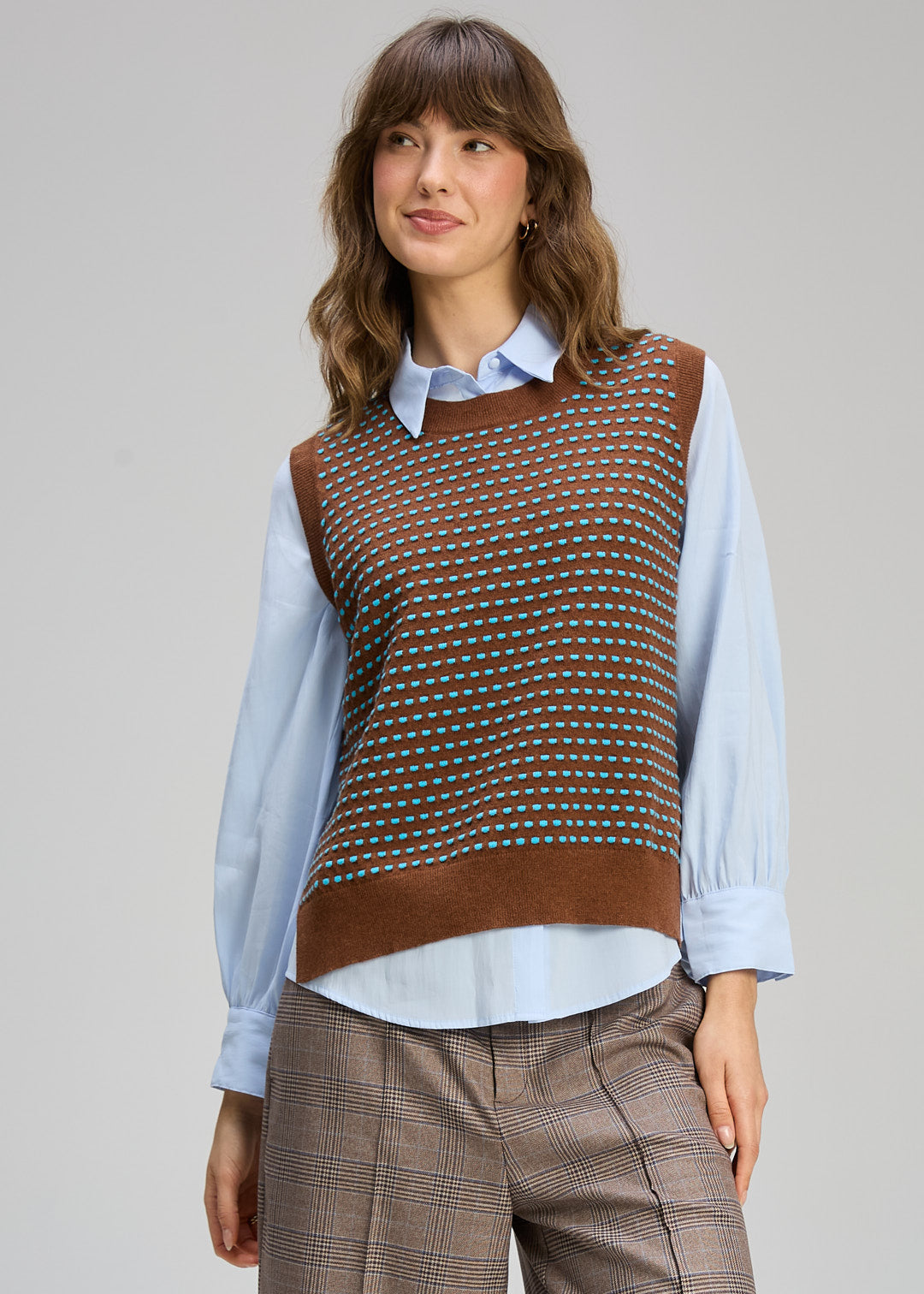 Zaket and Plover Textured Tank in Coffee