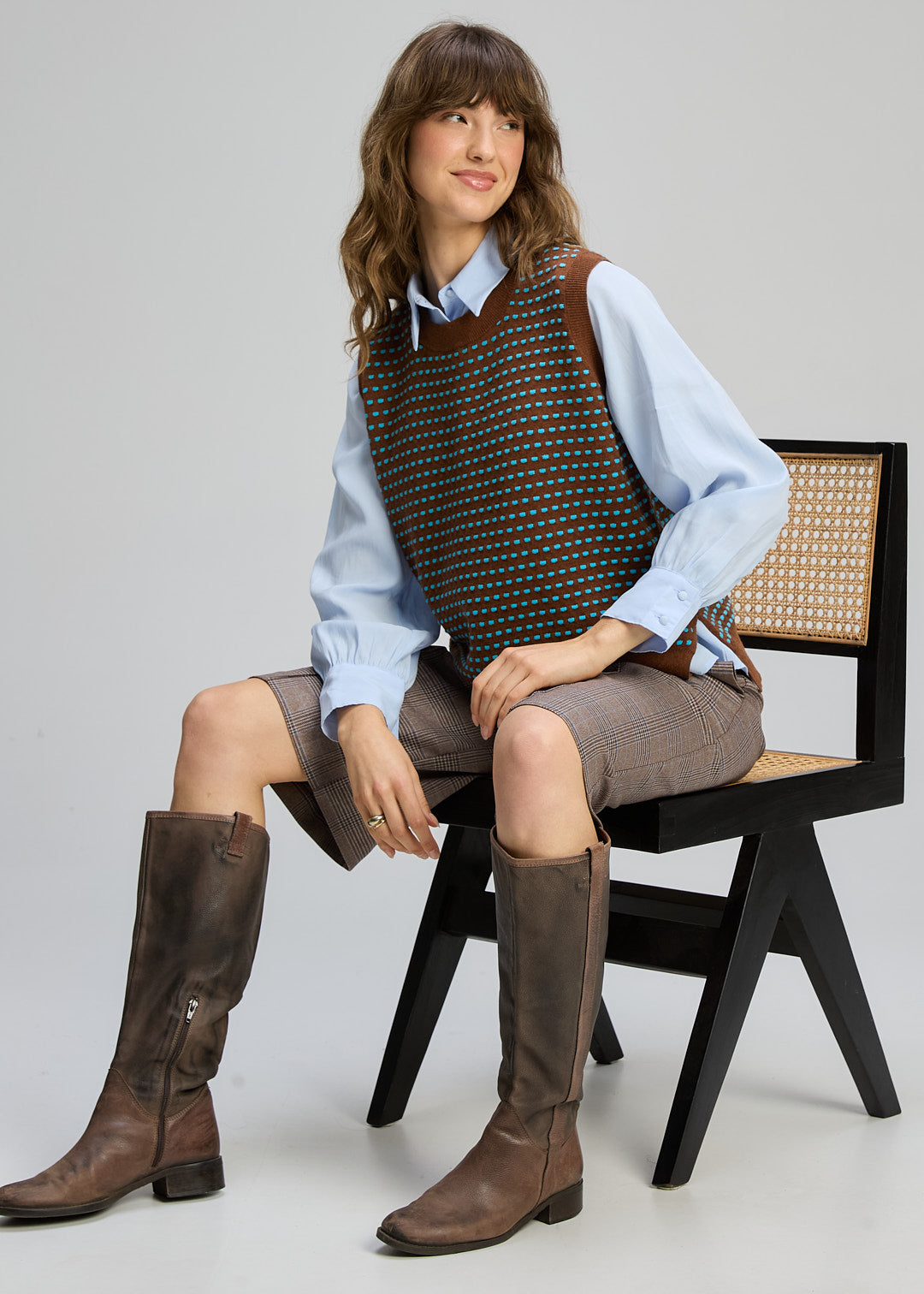 Zaket and Plover Textured Tank in Coffee