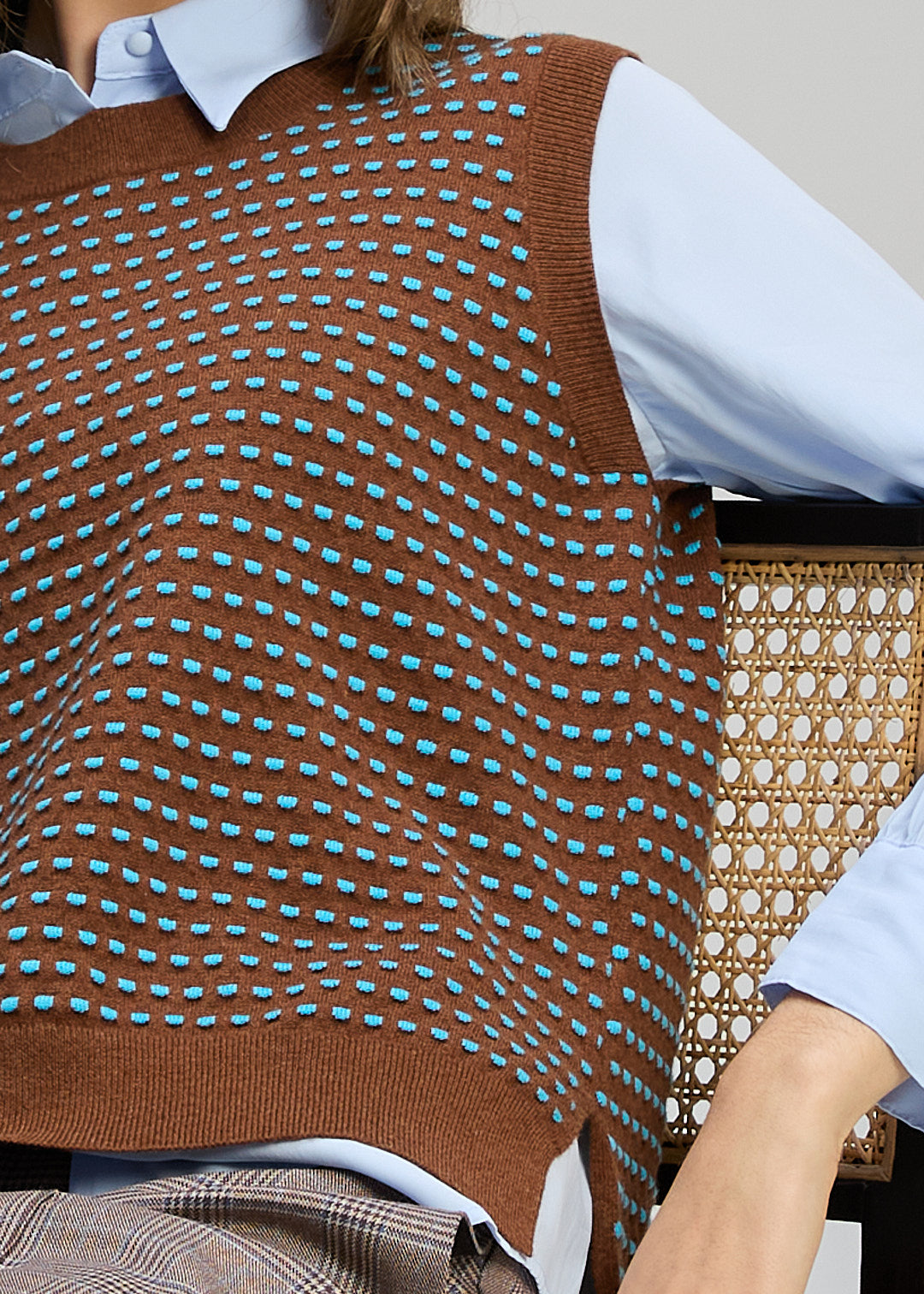 Zaket and Plover Textured Tank in Coffee