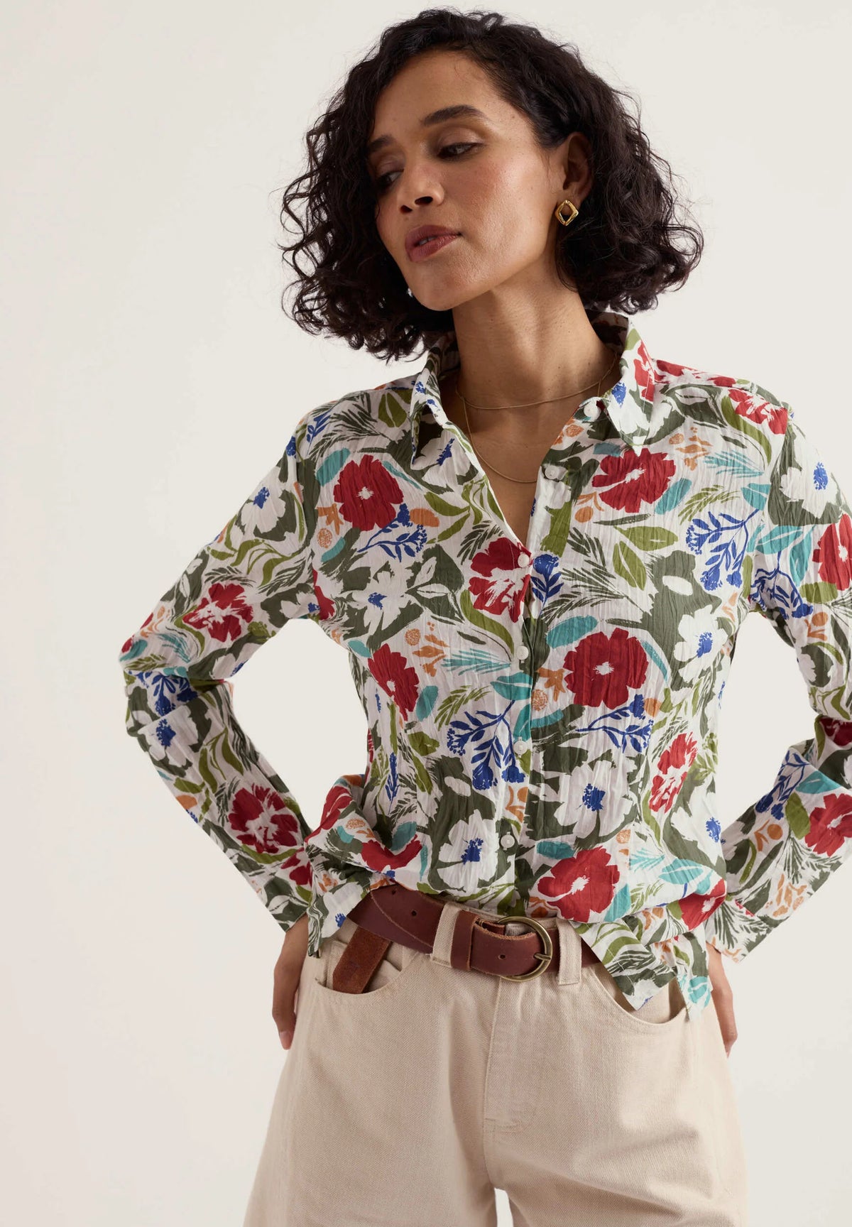Seasalt Cornwall Larissa Shirt in Summer Shadows Chalk