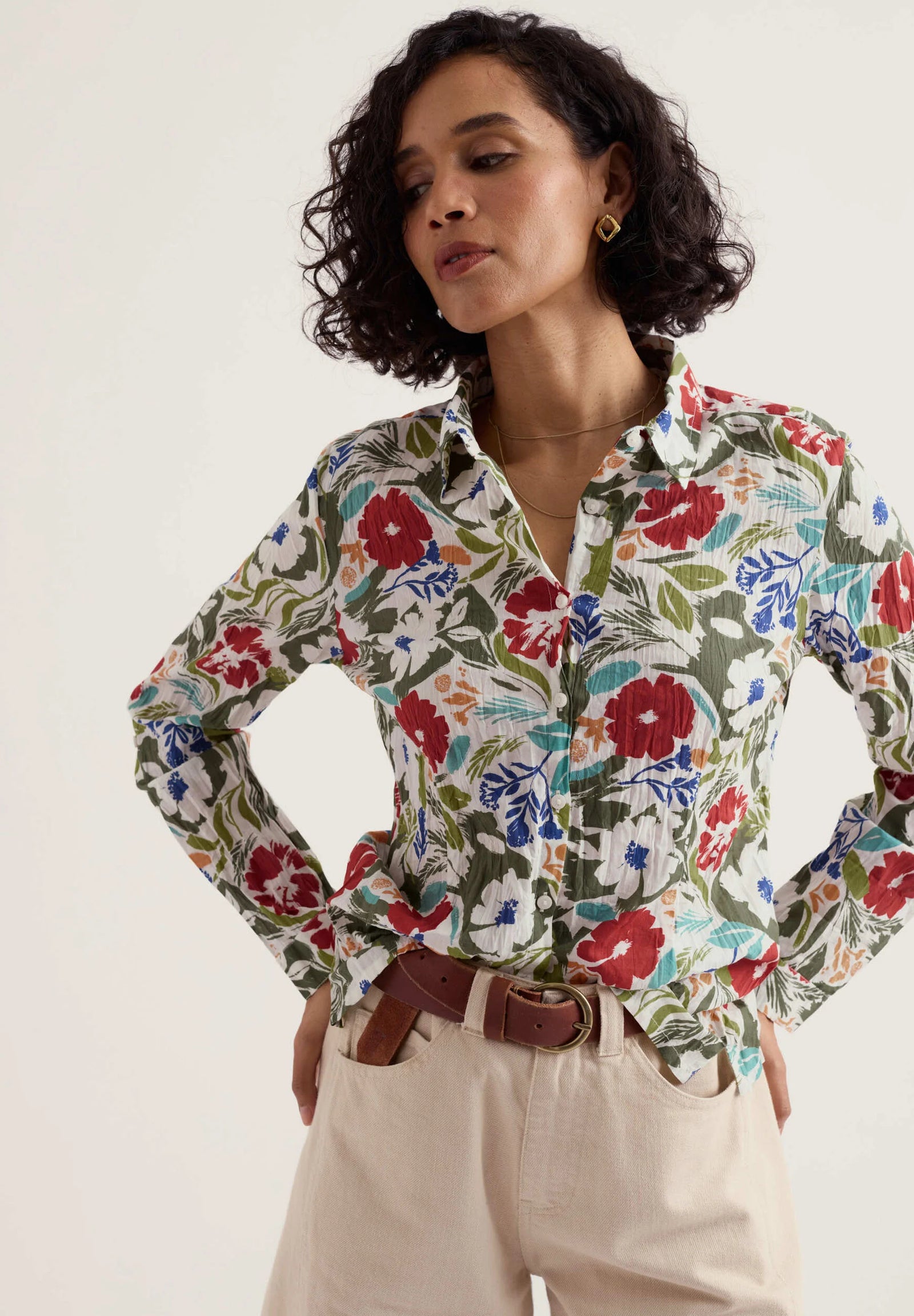 Seasalt Cornwall Larissa Shirt in Summer Shadows Chalk